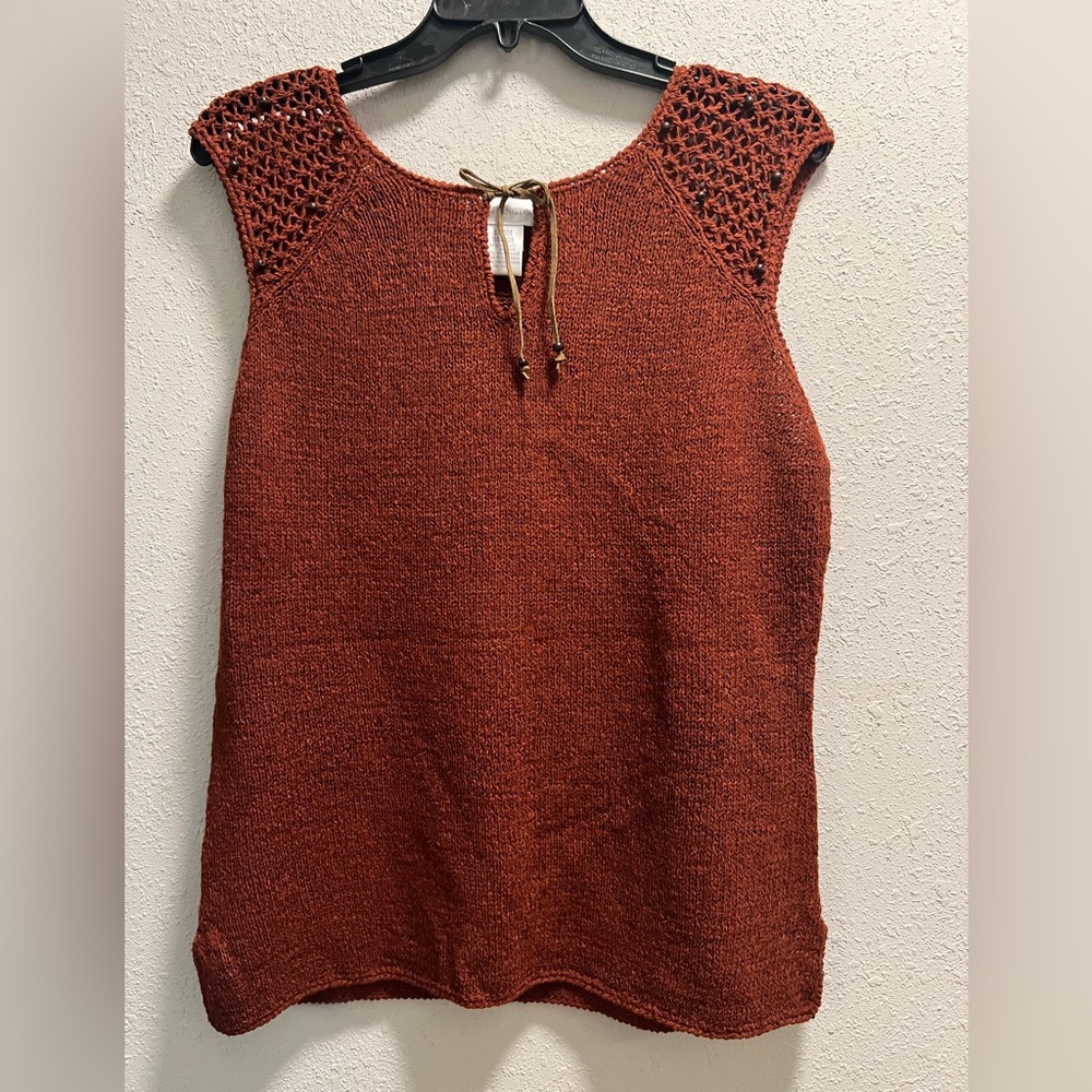 Rust Knit Sleeveless Top